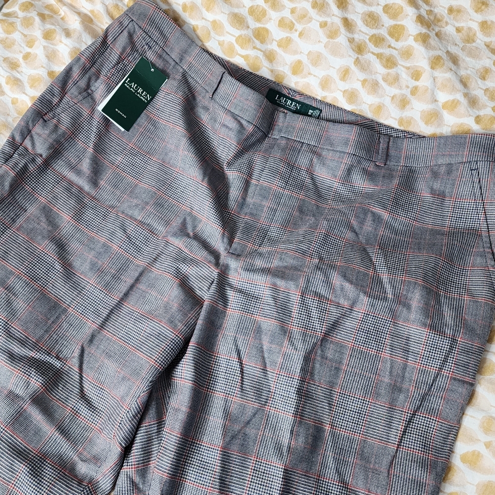 NEW Lauren Ralph Lauren Womens Cropped Ankle Pants Brown Wool 18W